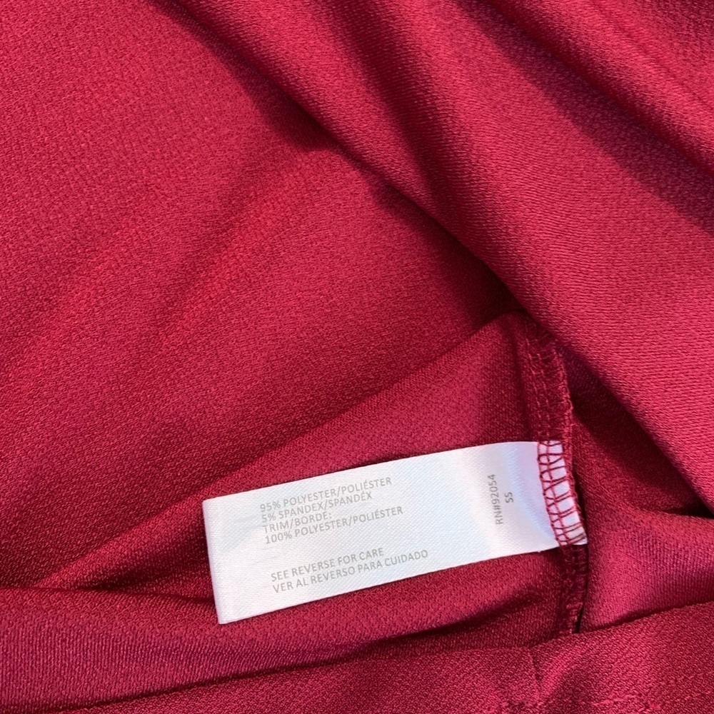 A Love Story Women’s Burgundy Ruffle Sleeve Blouse Size 2X - Picture 6 of 17